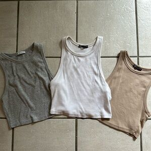 Set of 3 basic Zara high neck tank tops